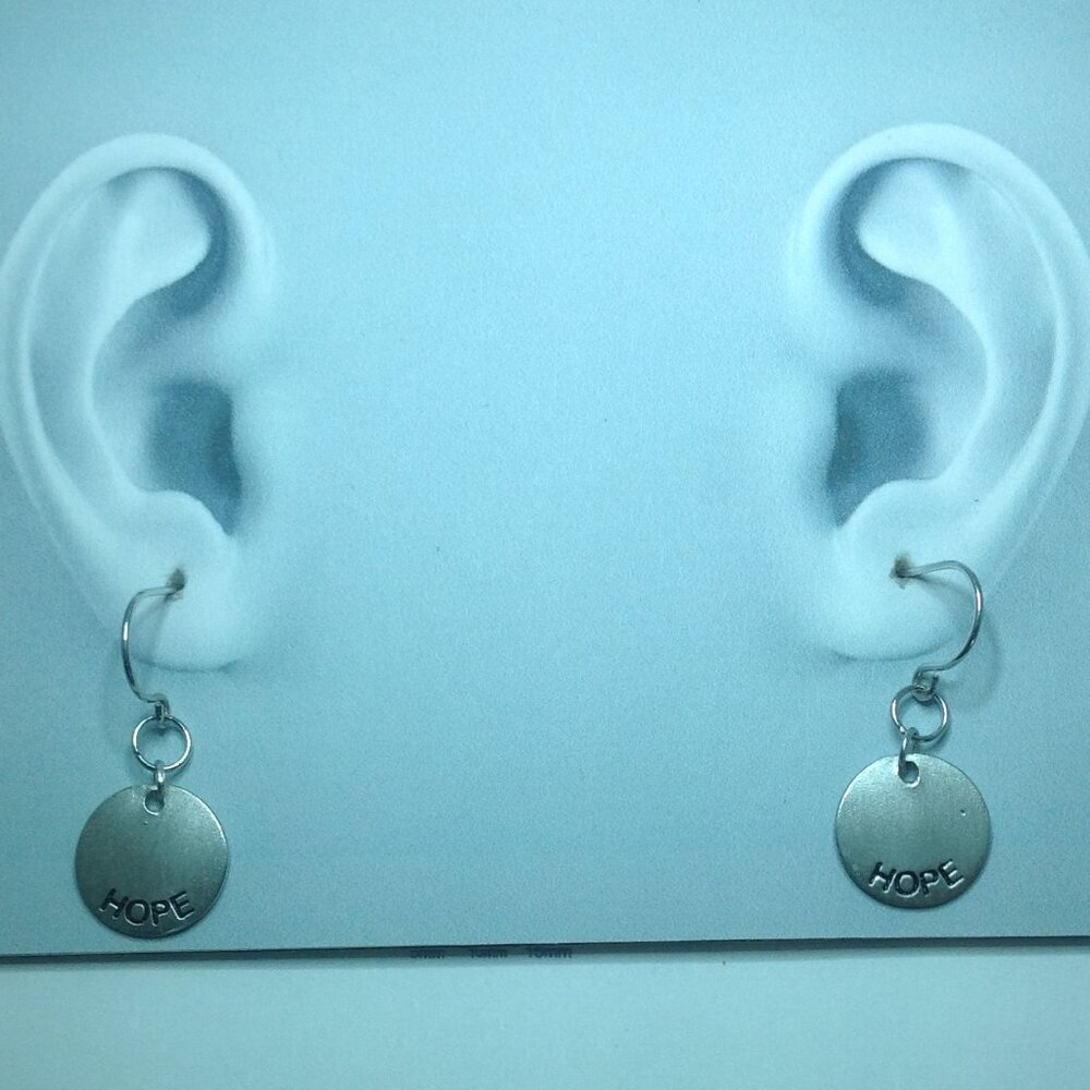 Silver Flat Circle Dangling Earring - image 2